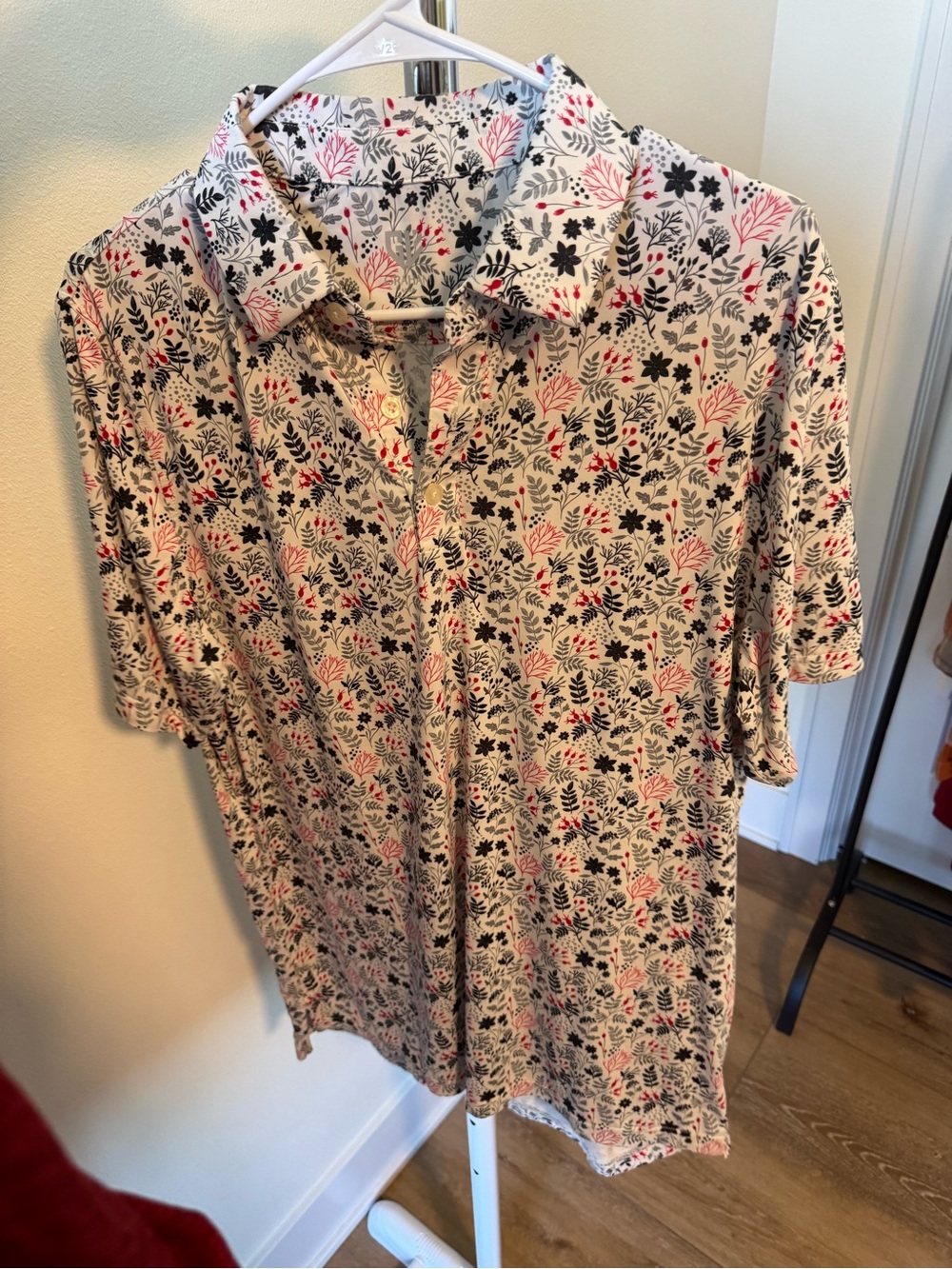 Graham Luxe Summer Flower 1764 Golf Mens size Medium polo shirt